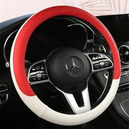 Steering Wheel Covers Motopets Car Anti-Slip Leather Cover Universal Protective Fashion Style 38cm Type O D