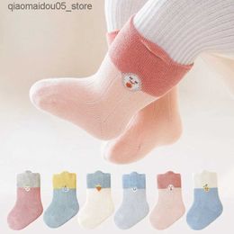 Kids Socks Baby socks with inner tube socks pure cotton color matching childrens socks candy color boys and girls socks newborn clothing accessories Q240413