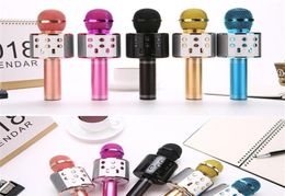 WS858 Portable Handheld Microphone Wireless Speaker MIC Karaoke Singing Home Party Speakers Multi Colors252x253d6062202