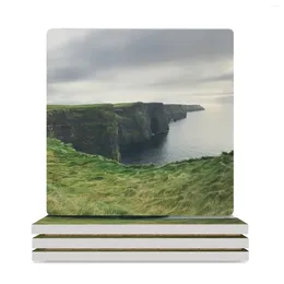 Table Mats Cliffs Of Moher Ceramic Coasters (Square) Pot Kawaii Set For Drinks Black