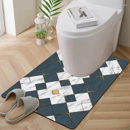 Bath Mats 1 Pieces U-shaped PVC Bathroom Toilet Carpet Water Absorbing Non-slip Floor Household Foot Pad Washable Mat