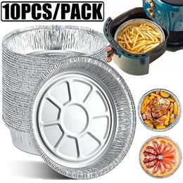 Take Out Containers 10PC BBQ Disposable Tray Non-Stick Liner Steaming Basket Mat For Cake Pastry Food Bakeware Oil-Proof Aluminium Foil Tin