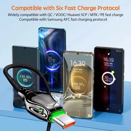 66w Type-C 5A Super Fast Charging Indicator Light Data Cable Suitable For Iphone 5-14 Huawei Xiaomi Vivo Phone Charging Cable