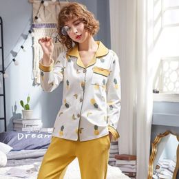Home Clothing 2024 Autum Long-sleeved Cotton Spring Ladies Pyjamas Leisure Suit Comfortable Women's Girls Tracksuit