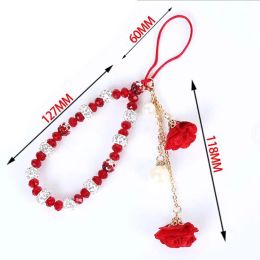 For Phone Case Bling Luxury Cell Phone Lanyard Beads Chain Mobile Phone Strap Mobile Phone Accessories