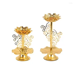 Candle Holders Iron Light Lamp Holder Lotuss For Buddhas Worships Changming Dropship