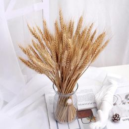 Decorative Flowers 50/100pcs Wheat Ear Artificial Flower Natural Dried Home Decoration Table Wedding DIY Eternal Bouquet