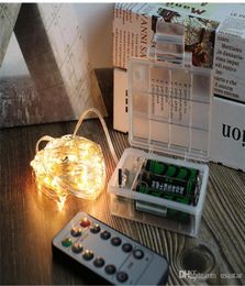 2m 5m 10M Battery Powered LED String Lights with Remote Control Waterproof Copper Silver Wire Lamp for Christmas Holiday Wedding C5597355