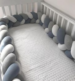 3M Baby Bed Bumper Protector Infant Cradle Pillow Cushion Braid Knot Bumper Crib Bumper Tour De Lit Bebe Tresse Room Decor253k6244030