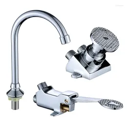 Bathroom Sink Faucets Copper Vertical Foot-type Washbasin Single Cold Water Faucet Laboratory