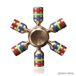 Decompression Toy High Quality Copper Fidget Spinner Six Arms Fingertip Gyro Decompression EDC Gadgets Juguetes Antiestrs Ansiedad