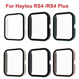 For Haylou RS4 Plus Smart Watch Case PC+Tempered Glass Screen Protector Full Cover Bumper Shell Cases For Women Men Watch