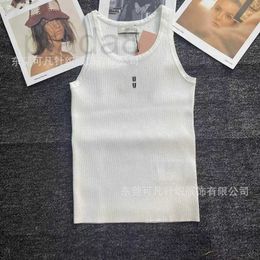 Designer Camisoles & Tanks round necked sleeveless wool knitted camisole for women's bottomed outerwear top 2024 summer new model F480