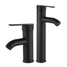 Bathroom Sink Faucets Basin Faucet Single Handle One Hole Stainless Steel ABS Bubbler Cold And Water Mixer Tap Matte Black