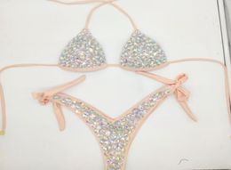 2021 venus vacation diamond bikini set rhinestone swimwear crystal bathing suit sexy women biquini bling stones swimsuit81262437413001