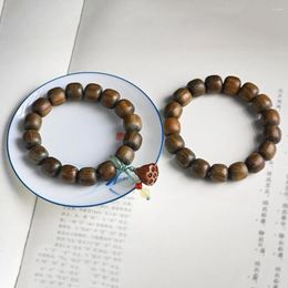 Strand Buddha Beads Chinese Style Jewelry Antique Bracelet Female Hand Chain Green Sandalwood Bracelets Jade Bead