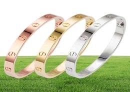 Designer Jewellery 316L Titanium Classic Bangles Gold Bracelets For Lover Fashion Wristband Wedding Bangle Silver Rose Thanksgiving 8187742