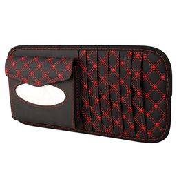 Car Sun Visor Tissue Box DVD Card Case Holder Clipper For Car Interior