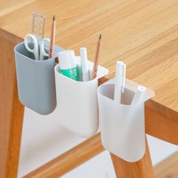 Desktop Pen Holder Pasteable Hanging Storage Box for Case Office School Desk Pencil Makeup Brush