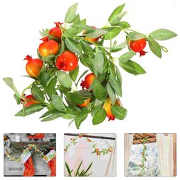 Decorative Flowers Simulated Pomegranate Rattan Plants Decor Leaves Leaf Party Spring DIY Vine Silk Flower Artificial Fake Hanging Home