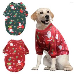 Dog Apparel Christmas Funny Pet Clothes Fleece Printed Pattern Hoodie Spring And Autumn Supplies Warm Year Clothing