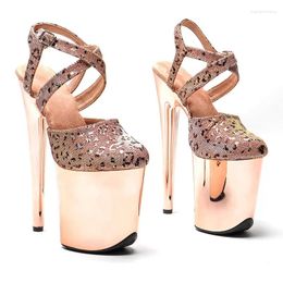 Dance Shoes Women 20CM/8inches Glitter Upper Sexy Exotic High Heel Platform Party Sandals Pole Model Shows 269