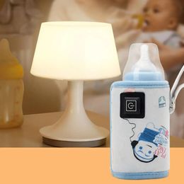 Hangable 1 Set Practical Go Out Portable Baby Bottle Warmer Heater Cute Printing USB Milk Fastly for Gift 240412