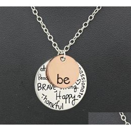Pendant Necklaces Be Iti Friend Brave Happy Strong Thankfl Charm 24 Womens Two-Tone Necklace Sister Friendship Drop Delivery Jewellery P Dhayc