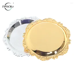 Plates 1PCS Creative Iron Tray Glossy Plate For Decoration Ornaments Buffet Fruit Cake Party Supplies Dessert Sundries Storage