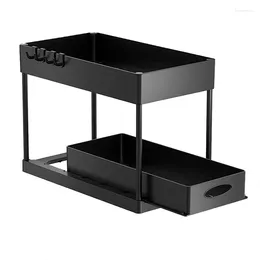 Kitchen Storage 1 PCS Black Under Sink Organisers And 2 Tier Bathroom Cabinet Organiser