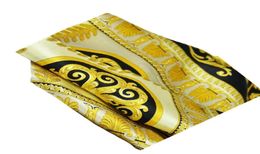 FashionFamous Style 100 Silk Scarves For Woman and Men Solid Color Gold Black Neck Print Soft Fashion Shawl Women Silk Scarf Squ3730498