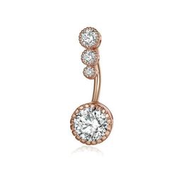 Navel & Bell Button Rings Diamond Dangle Belly Bars Ring Piercing Crystal Body Jewelry Flower Shape Pendant Drop Delivery Dhuog