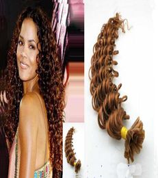 Brazilian virgin curly fusion human hair Deep wave u tip hair extension 100g 100s pre bonded hair extensions curly3616312