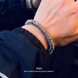 Link Bracelets XinJiu Steel Bracelet Fashion Men's Accessories Punk Style Hip Hop Boys