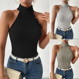 Women's Knits Fashion Sexy Ladies Sleeveless Small Top Shirt Women 2024 Summer Solid Elegant Thin Tight Knit Tops Female