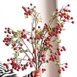 Decorative Flowers Artificial Plants Potted Christmas Decorations Fake Berries Merry Diy Crafts Wedding Gifts Decoration
