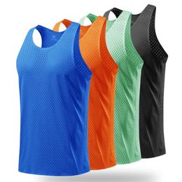 S-2XLLightweight Marathon Quick Dry Tank Top Men Summer Running Fitness Elastic Mesh Sports Vest Sleeveless Shirt Gym Singlet 240329