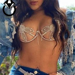 Other Flowers Chest Bracket Bras for Women Sexy Body Chain Jewelry Bikini Top Harness Festival 221008