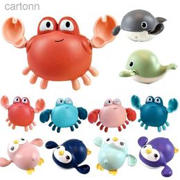 Bath Toys Baby Toys Bathing Ducks Cartoon Animal Whale Crab Swimming Pool Water Play Game Chain Clockwork Bath Toys For Children 240413