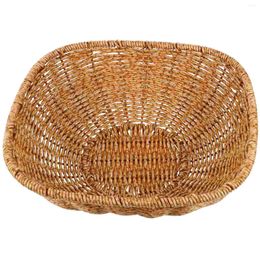 Dinnerware Sets Household Woven Tray Bread Holder Storage Basket Imitation Rattan Baskets Tabletop Pp Decorative Fruits