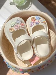 Slippers Women Sandals Summer Garden Shoes Cute Cartoon Children's Mary Jane Hole Thick Soles Parent-child Outer Wear