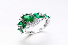 Lovely 925 Silver Green Gemstone Simulate Diamond Ring For Girl Birthday Gift Beautiful Jewelry Promise Love Size 6789107242226