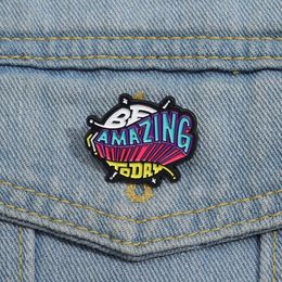 Be Amazing Today Enamel Pins Cartoon Creative Brooches Psychological Health Awareness Lapel Badge Clothes Collar Pin Jewellery