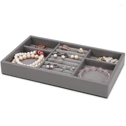 Kitchen Storage S Fashion Portable Velvet Jewelry Ring Display Organizer Box Tray Holder Earring Case Showcase