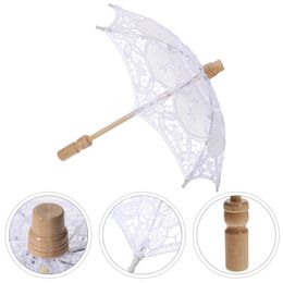 White Umbrella Wedding Bridal Umbrella Embroidery Lace Parasol Decorative Umbrella Photography Prop Chinese Umbrella For Wedding