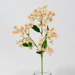 Decorative Flowers Reusable Artificial Faux Flower Branch With Leaves For Home Wedding Party Decor 39 Head Floral Arrangement Stem