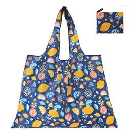 Shopping Bags Foldable Big Size Thick Large Tote Reusable Polyester Portable Shoulder Women's Handbags Folding Pouch