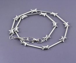 Pendant Necklaces RJ Rock Punk Flame Thorns Bamboo Necklace Hip Hop Jeans Pants Wallet Belt Unisex Chain Collar For Women Men Jewelr2015169