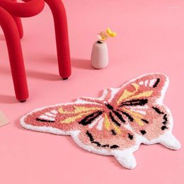 Carpets Butterfly Rug Pink Blue Carpet Kitchen Floor Mat Luxury Chic Home Decor Lounge Fluffy Plush Non-Slip Bedroom Decoration