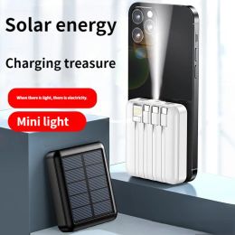 New Solar Power Bank 30000mAh Outdoor Portable Powerbank Ultra-Large Capacity Suitable With Four Wires For Samsung Apple Huawei